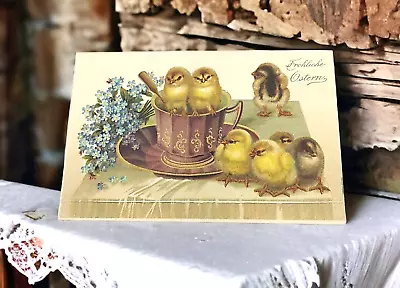 Vintage Post Card Easter Chicks Victorian Postcard Farm Foreign • $12.97