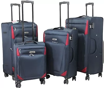 Expandable Large Suitcases Medium Cabin 4 Wheel Luggage Travel Case Lightweight • £28.99