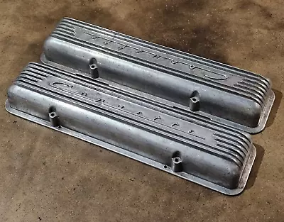 Vintage Early CORVETTE Finned VALVE COVERS Sbc Early 265 283 V8 Hot Rod 7 Fin GM • $299.99