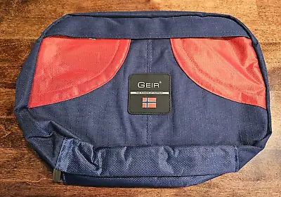 GEIR Ness The Power Of Norway Hanging Toiletries Bag Blue & Red NWT (Bag Only) • $19.95