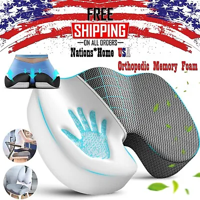 Cooling Gel Seat Cushion Memory Foam Coccyx Car & Chair Pillow Orthopedic NEW • $26.39