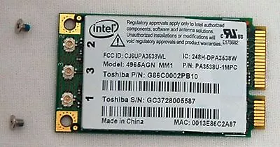 Toshiba P205 X205 Satellite Laptop WIRELESS CARD PA3538U-1MPC WiFi Notebook • $7.55