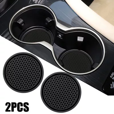 2x Universal Black Cup Holder Anti-Slip Insert Coasters Car Interior Accessories • $6.14