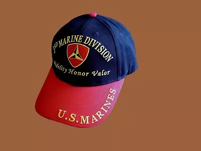 U.S Military 3rd Marine Corps Division Hat Ball Cap Embroidered USMC Licensed • $15.98