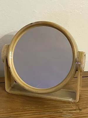 Vintage Retro MCM SWAMP MARBLE BAKELITE Vanity Table Double Sided Mirror • $49