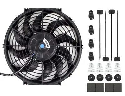 12 Inch 80W Universal Slim Fan Push Pull Electric Radiator Cooling Mount Kit 12V • $19.75