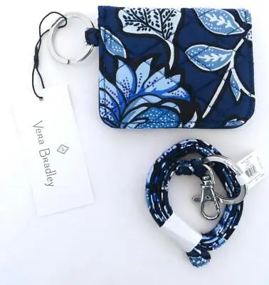 New Vera Bradley Tropics Tapestry Campus Double ID Case & Lanyard Key Ring Set • $28.99