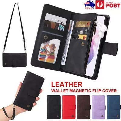 For Samsung S24 Ultra S23 FE S22 S21 S20 Plus S10 Leather Flip Wallet Case Cover • $17.19