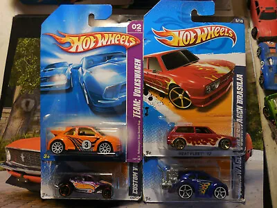 Hot Wheels Volkswagen VW LOT 4 New Beetle Cup BRASILIA CUSTOM BEETLE FREE SHIP • $21.95