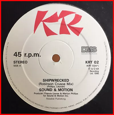 UK SYNTH BOOGIE 12  Sound & Motion-shipwrecked KR - MEGA RARE '86 - NM Mp3 • $9.99
