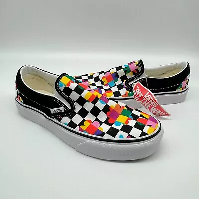 Vans Classic Slip On Checkerboard Floral Multi-Colour Shoes UK Size 4 Womens • £34.99