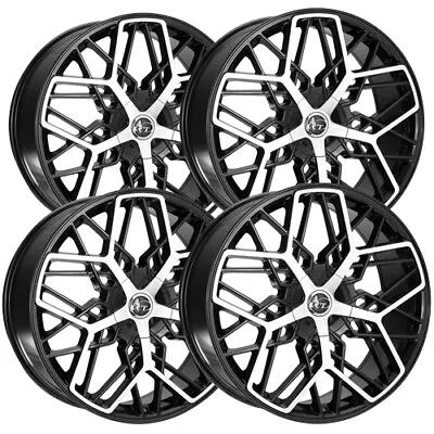 (Set-4) VCT Phoenix 20x8.5 5x115/5x120 +40mm Black/Machined Wheels Rims 20  Inch • $911.96