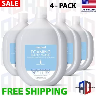 Method Foaming Hand Soap Refill Sweet Water 28 Fl Oz Pack Of 4 - New & Sealed • $25.99