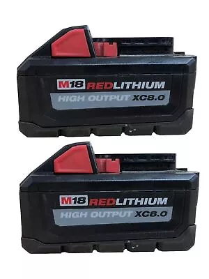 Milwaukee 48-11-1880 M18 18V XC 8.0 AH REDLITHIUM High Output Battery 2 Pack • $90.21