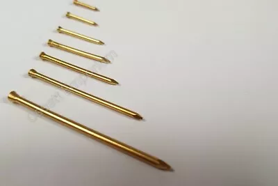 SOLID BRASS PANEL PINS 13mm 15mm 20mm 25mm 30mm 40mm 50mm CHOOSE QTY FREE P&P • £1.99