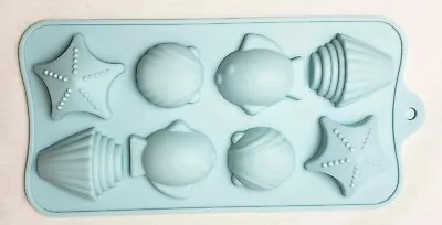 Shells Fish Silicone Mold Candy Wax Soap Marzipan Chocolate 7.5  X 4  8 Cells • $12.99