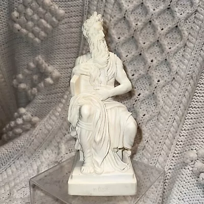 Vintage Moses With Horns Marble Statue Classic Figures 8 3/4   EXC COND • $39
