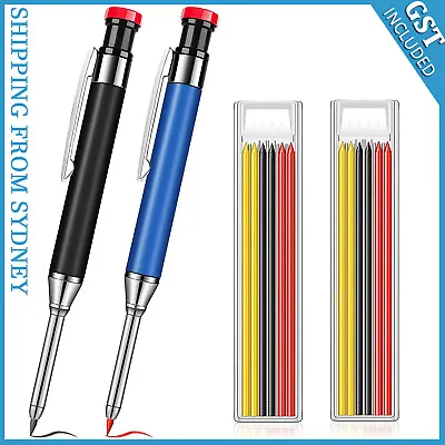 $5.99 • Buy Metal Carpenter Pencil With Refill Leads Built-in Sharpener For Deep Hole Marker