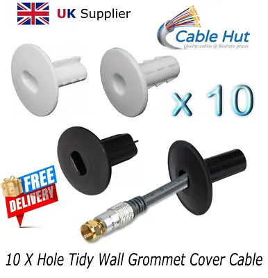 £5.50 • Buy Plastic Hole Tidy Wall Grommet Cover Cable Entry Exit Bushes  SKY VIRGIN