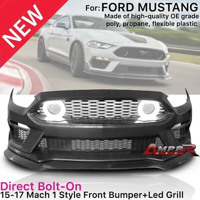 Fits 15-17 Ford Mustang EcoBoost GT LED Grille Front Bumper Cover Mach 1 Style • $1099