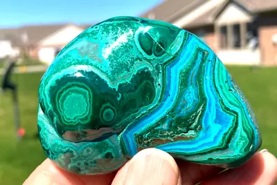 POLISHED CHRYSOCOLLA AND MALACHITE - 3 Inches • $18