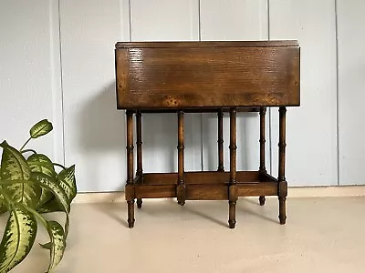 RareFind Antique Gateleg DropLeaf Table Rectangle Drink Side/End Table By Butler • $285