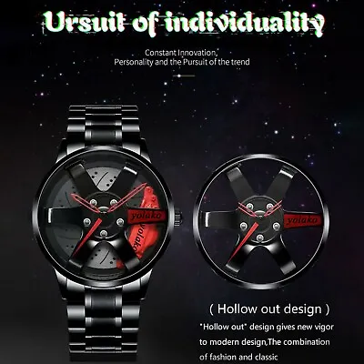 $28.50 • Buy Men's Car Wheel Watch Fashion Sport Wrist Watch Quartz Mesh Rim Hub Wristwatch