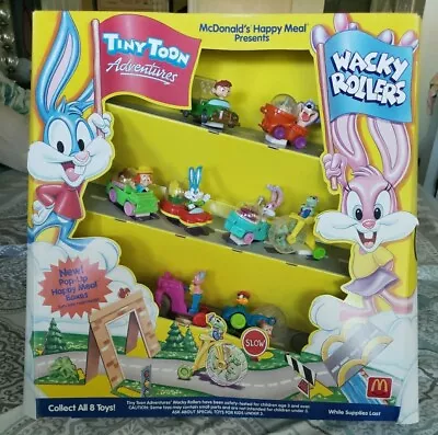 VINTAGE 1992 McDONALD'S HAPPY MEAL DISPLAY TINY TOON ADVENTURES WACKY ROLLERS • $122