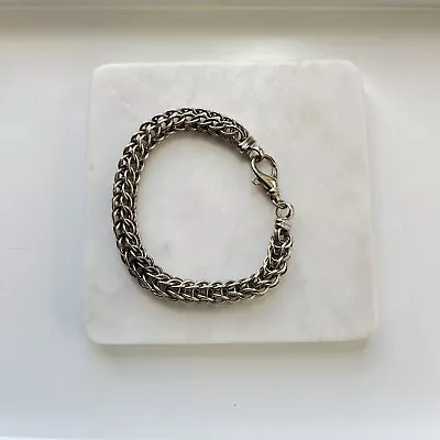 Vintage Milor Italy Sterling 925 Silver Byzantine Chain Bracelet Unisex • $20.99