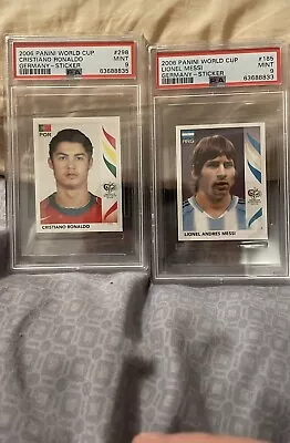 2006 Panini World Cup Stickers - L. Messi #185 And C. Ronaldo #298 Both PSA 9!! • $550