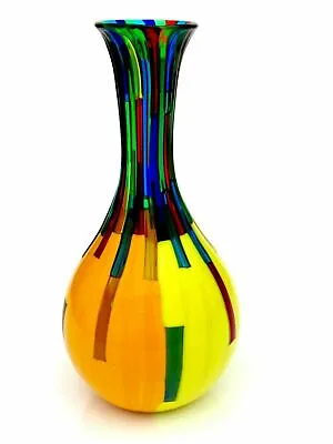 MASSIVE Signed Ballarin Giant Murano Art Glass Pezzato Opaque Vase/Certificate • £695