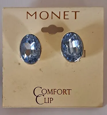  Monet Confort Clip Blue Earrings   • $19.50