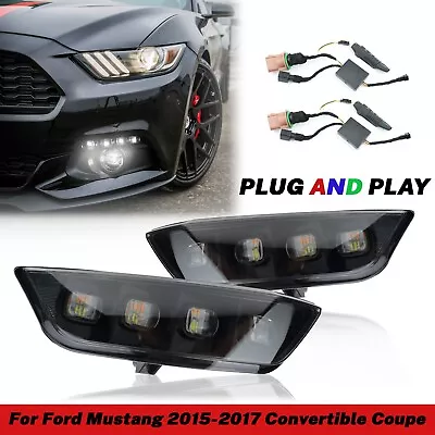 LED Front Bumper Fog Light For Ford Mustang 2015-2017 DRL Turn Signal Lamps • $115.92