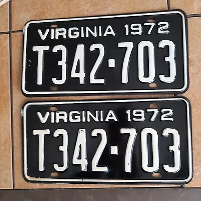  Two Identical 1972 Virginia Truck License Plates • $20