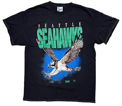 Seattle Seahawks By 47 Brand Men's Retro Vintage Tubular Distressed Tee T-Shirt • $22.50