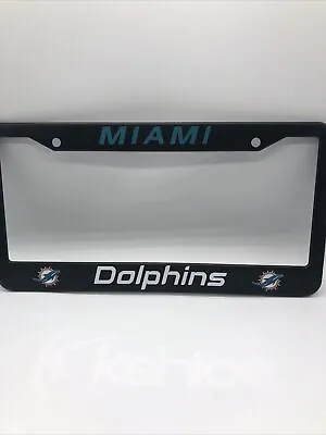 Miami Dolphins Chrome Metal License Plate Frame Tag Cover • $19.88