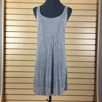 Michael Kors Sheath Dress S Gray Beaded Stretch Rayon Knee Length • $11.10