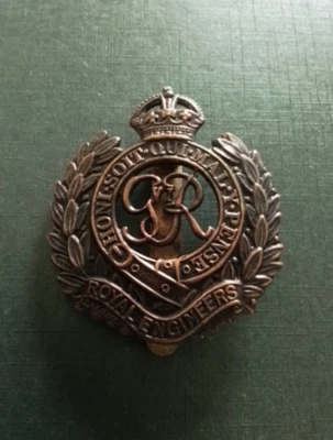 £12 • Buy Original WW2 Era Royal Engineers Bronze Cap Badge British Military Corps