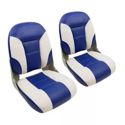 Pair Of Cruistyle High Back Boat Seats White Blue For Boat Yacht • £141.83