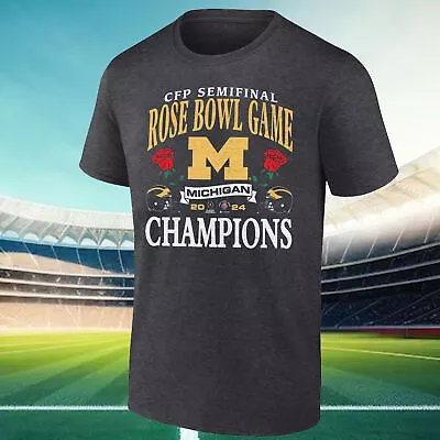 SALE!!_ Football Playoff Rose Bowl Champions Michigan Wolverines T-Shirt S-5XL • $22.90
