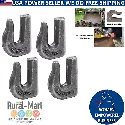 4-Pack-Weld On Grab Tow Hook Trailer Rigging Chain Forged Steel G70 3/8 6600 Lbs • $17.11