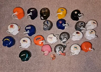 Vintage NFL Mini Football Helmets Gumball Machine Lot Of 23 Plastic Helmets • $29.99