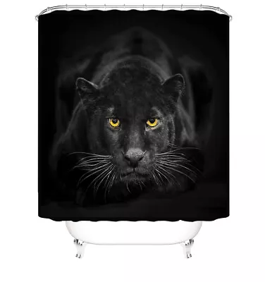 $24.94 • Buy Black Panther Shower Curtain Bathroom Rug Set Bath Mat Non-Slip Toilet Lid Cover