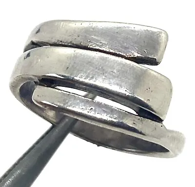 Men's Wrap Around Minimalist Sterling Silver Biker Ring Band Size 5.5 Unisex • $31