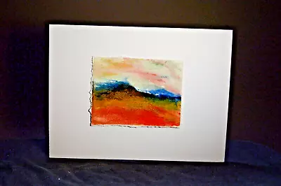 Watercolor Monotype  Canyon At Dusk  Paper Image 6 X 4.5 Paper 8.5 X11  • $5.99