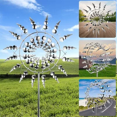 Metal Windmill Solar Wind Spinner Yard Garden Decoration Outdoor Wind Spinner US • $22.35