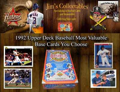 1992 Upper Deck Baseball Most Valuable Base Cards You Choose • $1