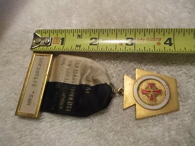 1934 Penna. Delegation KNIGHTS TEMPLAR Triennial Conclave Badge & Ribbon • $19.99