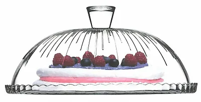 32CM Pasabache Large Glass Cake Glass Cloche Cake Stand Cake Dome Plate Cover • £21.98
