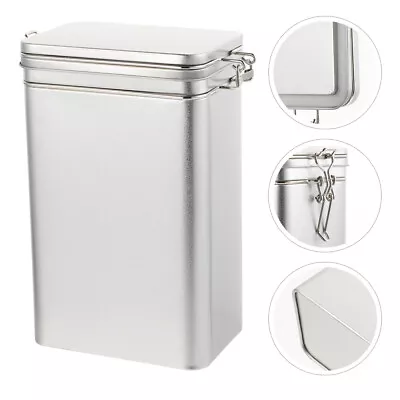 Metal Candy Tins Food Storage Bins Cereal Sealed Canister Grain Storage Box • £13.98